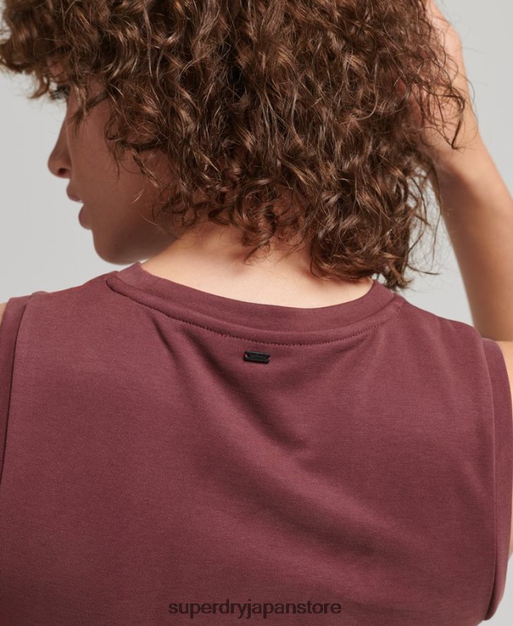 バックディテール ジャージー ミディドレス 女性 Superdry 衣類 赤 2J62PZ2491
