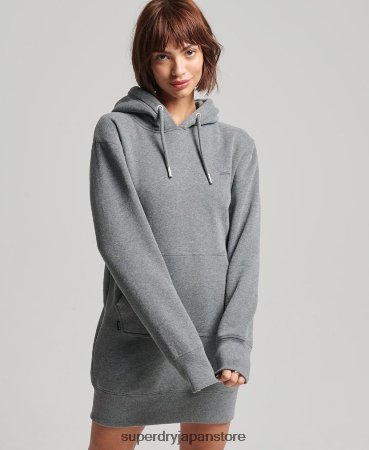 ヴィンテージロゴ刺繍パーカードレス 女性 Superdry 衣類 グレー 2J62PZ2494