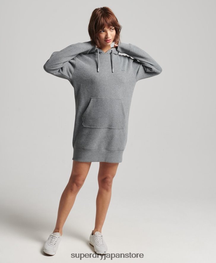 ヴィンテージロゴ刺繍パーカードレス 女性 Superdry 衣類 グレー 2J62PZ2494