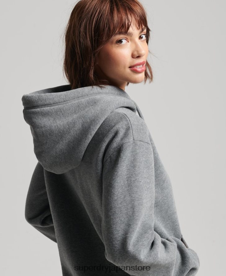 ヴィンテージロゴ刺繍パーカードレス 女性 Superdry 衣類 グレー 2J62PZ2494