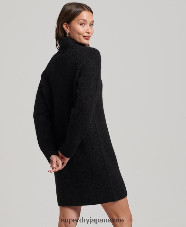 ニットロールネックジャンパードレス 女性 Superdry 衣類 黒 2J62PZ2495