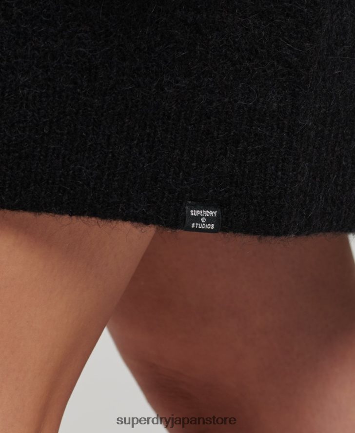 ニットロールネックジャンパードレス 女性 Superdry 衣類 黒 2J62PZ2495