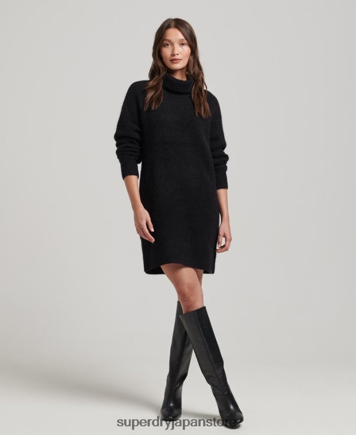 ニットロールネックジャンパードレス 女性 Superdry 衣類 黒 2J62PZ2495