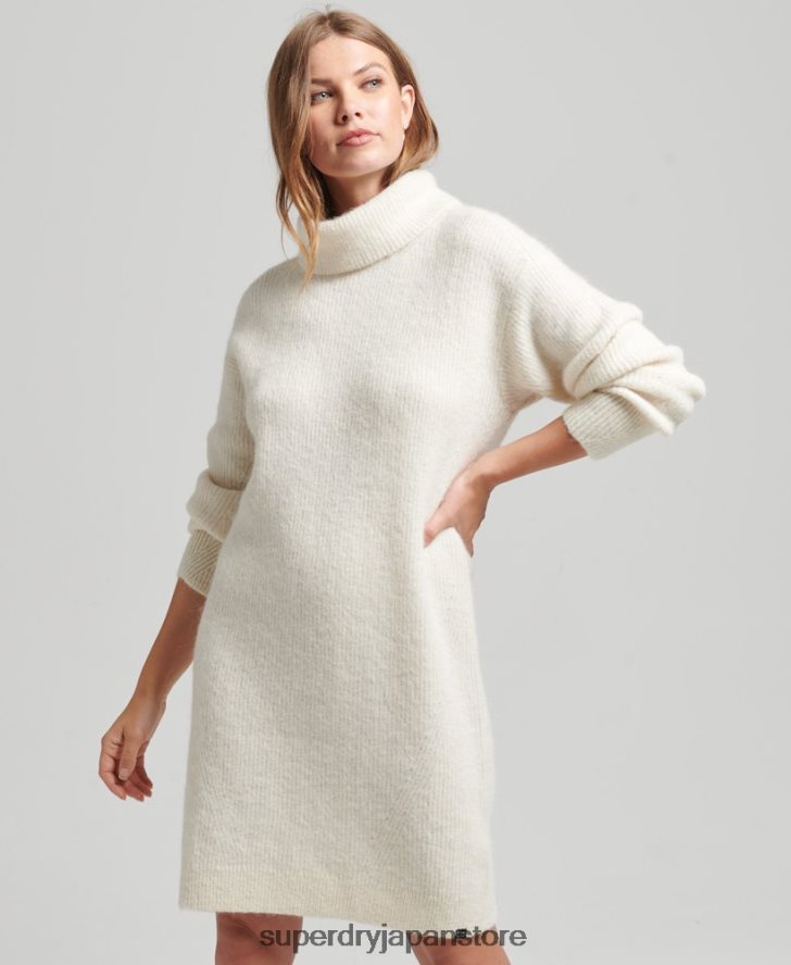 ニットロールネックジャンパードレス 女性 Superdry 衣類 クリーム 2J62PZ2496