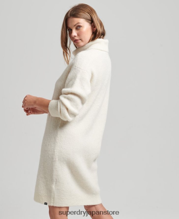 ニットロールネックジャンパードレス 女性 Superdry 衣類 クリーム 2J62PZ2496