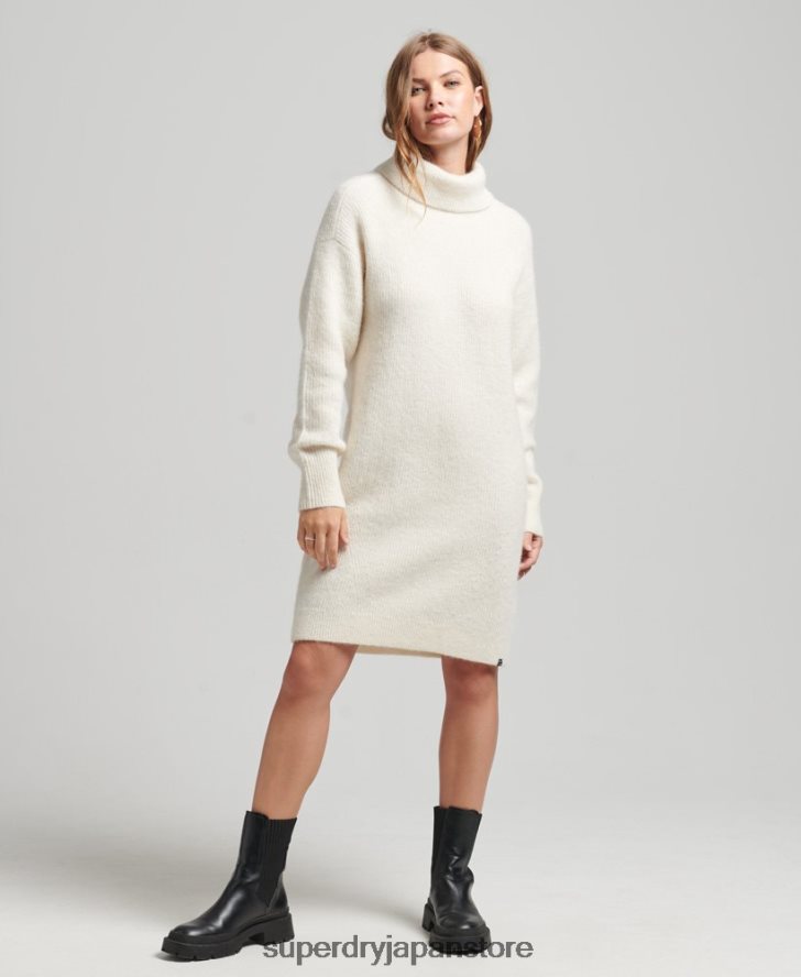 ニットロールネックジャンパードレス 女性 Superdry 衣類 クリーム 2J62PZ2496