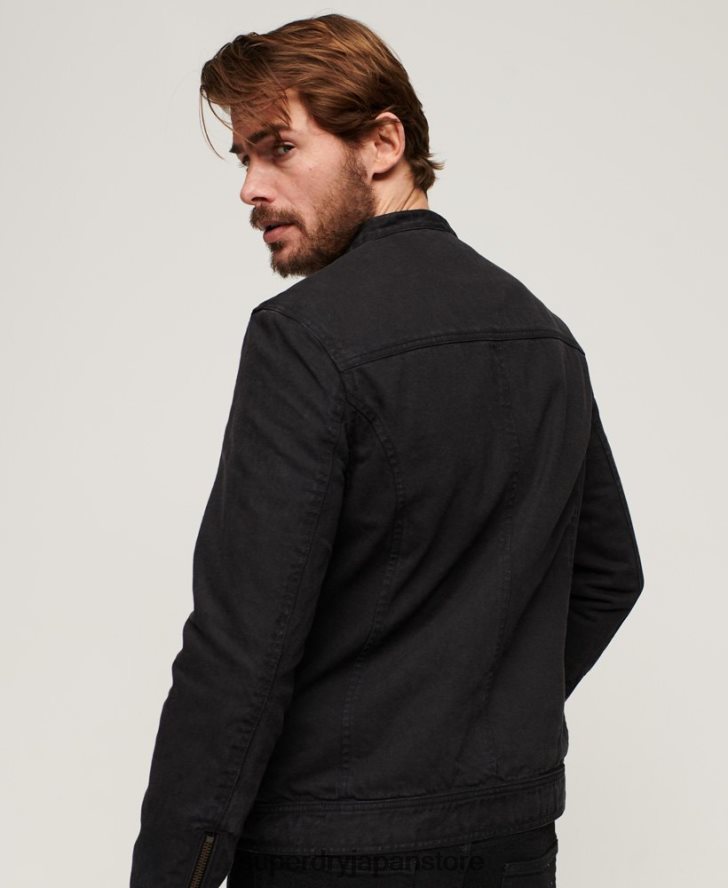 ヴィンテージブルデニムレーサージャケット 男性 Superdry 衣類 濃い灰色 2J62PZ24