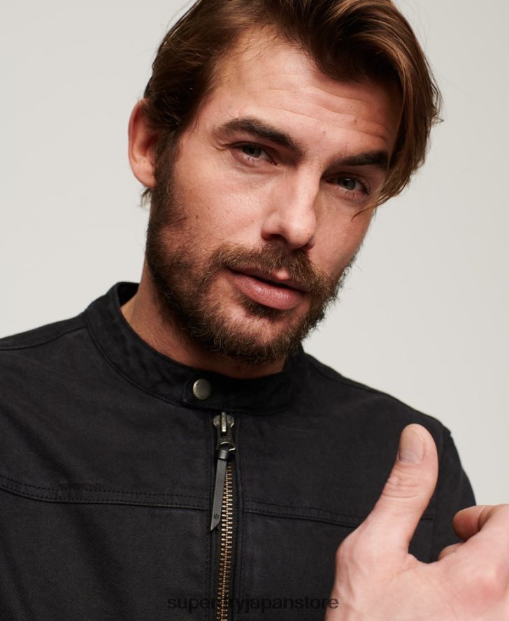 ヴィンテージブルデニムレーサージャケット 男性 Superdry 衣類 濃い灰色 2J62PZ24