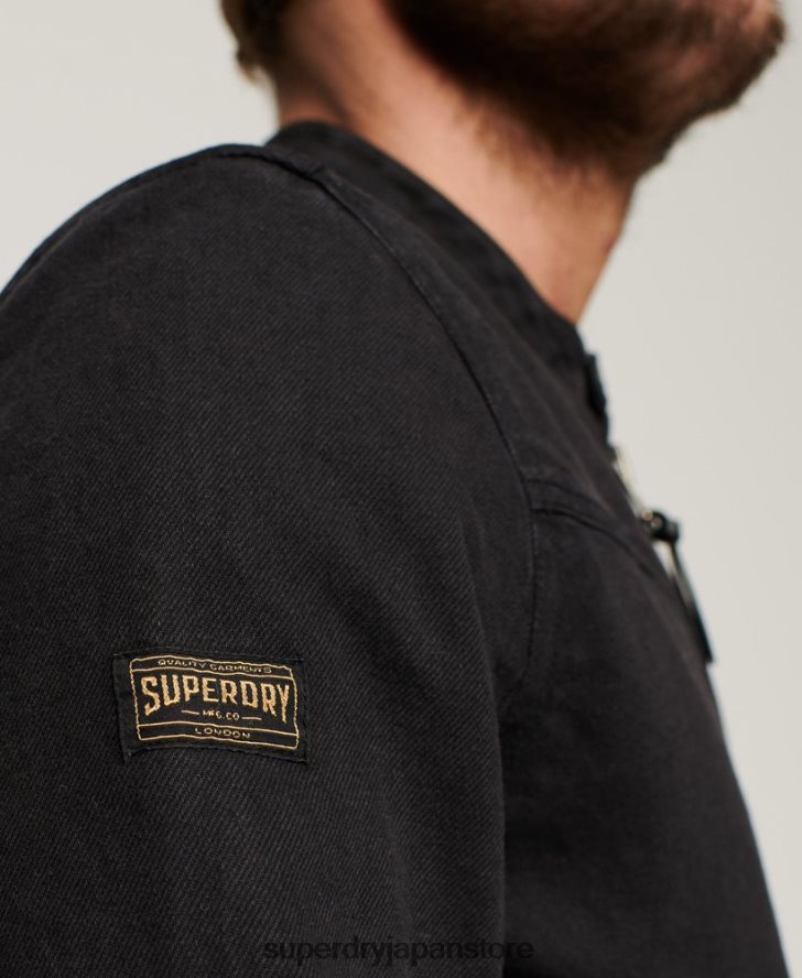 ヴィンテージブルデニムレーサージャケット 男性 Superdry 衣類 濃い灰色 2J62PZ24