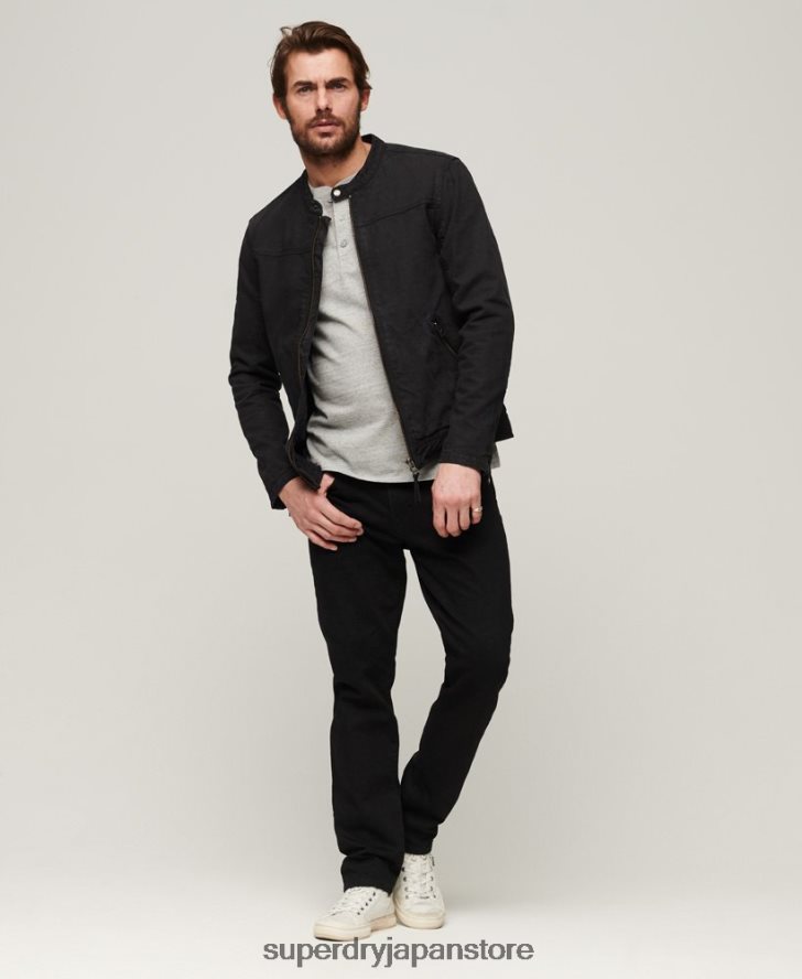 ヴィンテージブルデニムレーサージャケット 男性 Superdry 衣類 濃い灰色 2J62PZ24