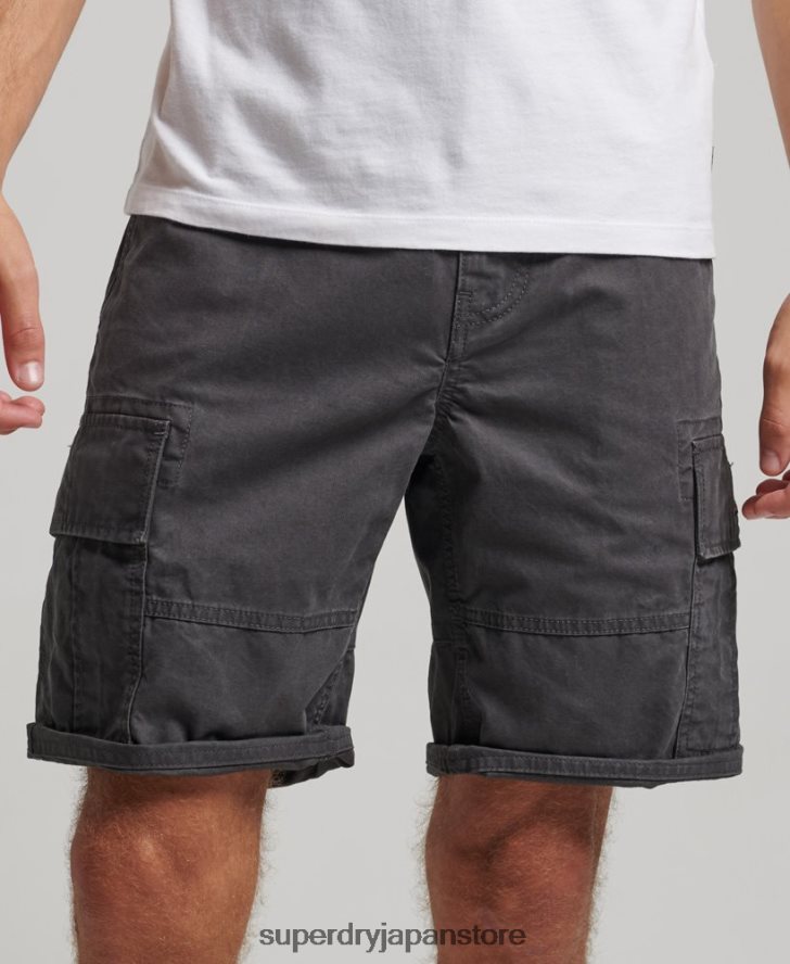 オーガニックコットン ヘビーカーゴショーツ 男性 Superdry 衣類 濃い灰色 2J62PZ250