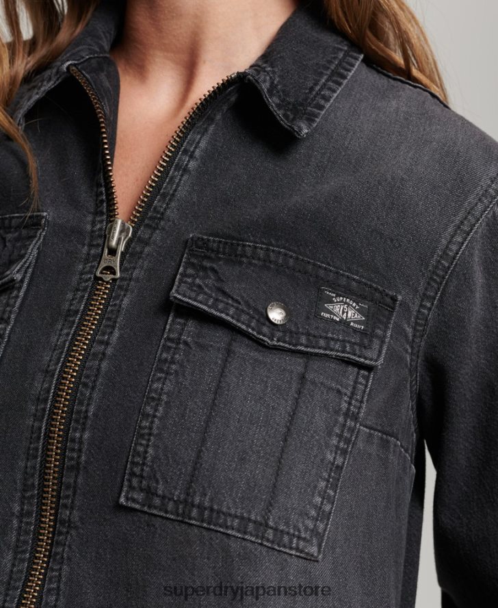デニムシャツドレス 女性 Superdry 衣類 濃い灰色 2J62PZ2506