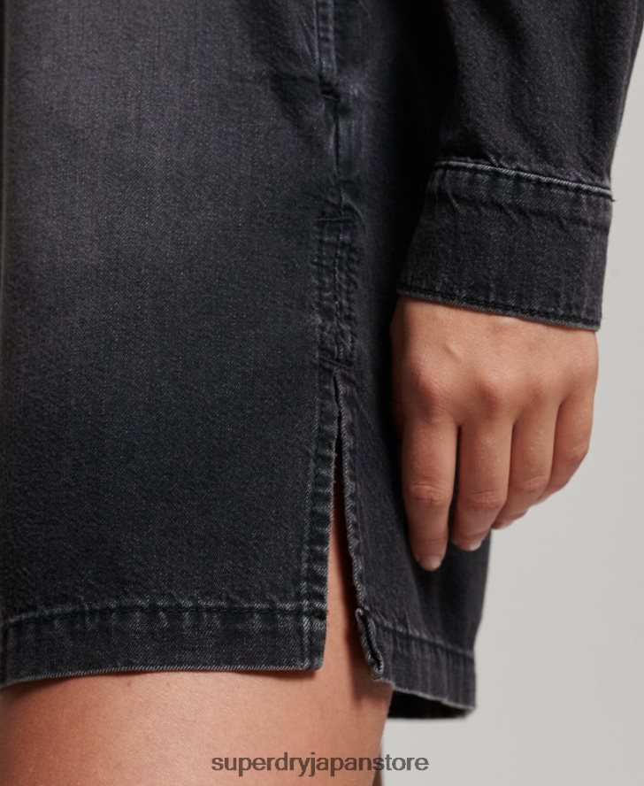 デニムシャツドレス 女性 Superdry 衣類 濃い灰色 2J62PZ2506