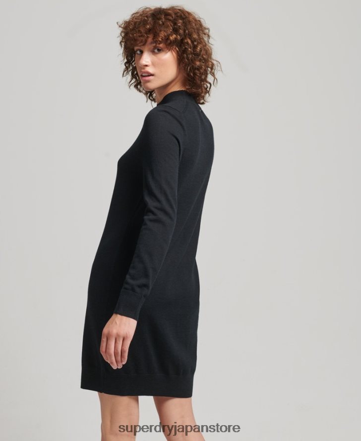 メリノニットドレス 女性 Superdry 衣類 黒 2J62PZ2508
