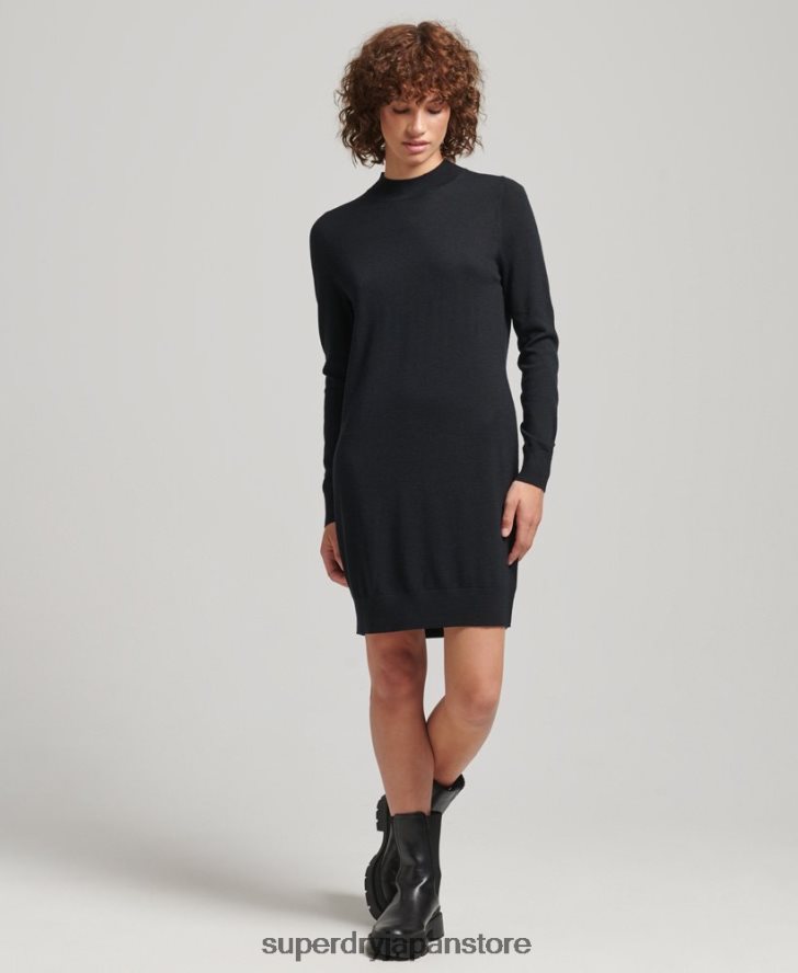 メリノニットドレス 女性 Superdry 衣類 黒 2J62PZ2508