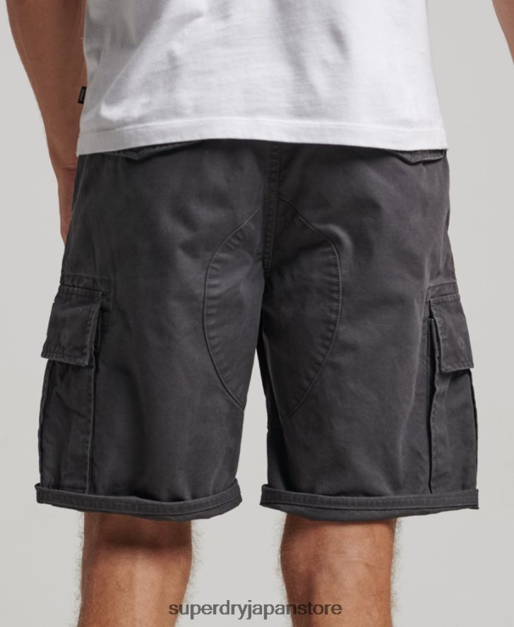 オーガニックコットン ヘビーカーゴショーツ 男性 Superdry 衣類 濃い灰色 2J62PZ250