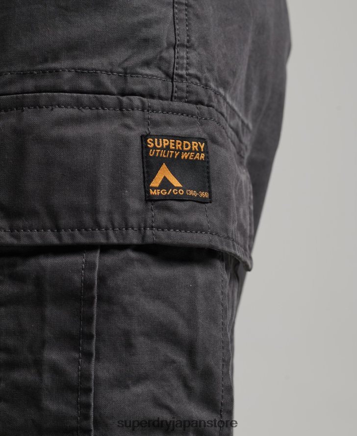 オーガニックコットン ヘビーカーゴショーツ 男性 Superdry 衣類 濃い灰色 2J62PZ250