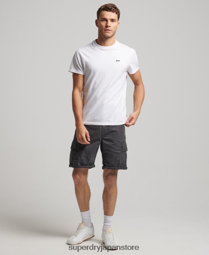 オーガニックコットン ヘビーカーゴショーツ 男性 Superdry 衣類 濃い灰色 2J62PZ250