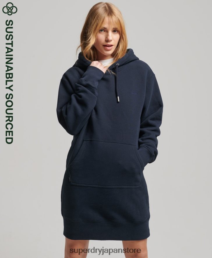 オーガニックコットンのヴィンテージロゴパーカードレス 女性 Superdry 衣類 海軍 2J62PZ2515