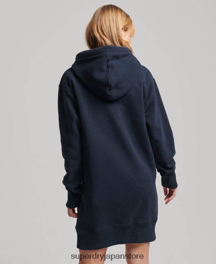 オーガニックコットンのヴィンテージロゴパーカードレス 女性 Superdry 衣類 海軍 2J62PZ2515