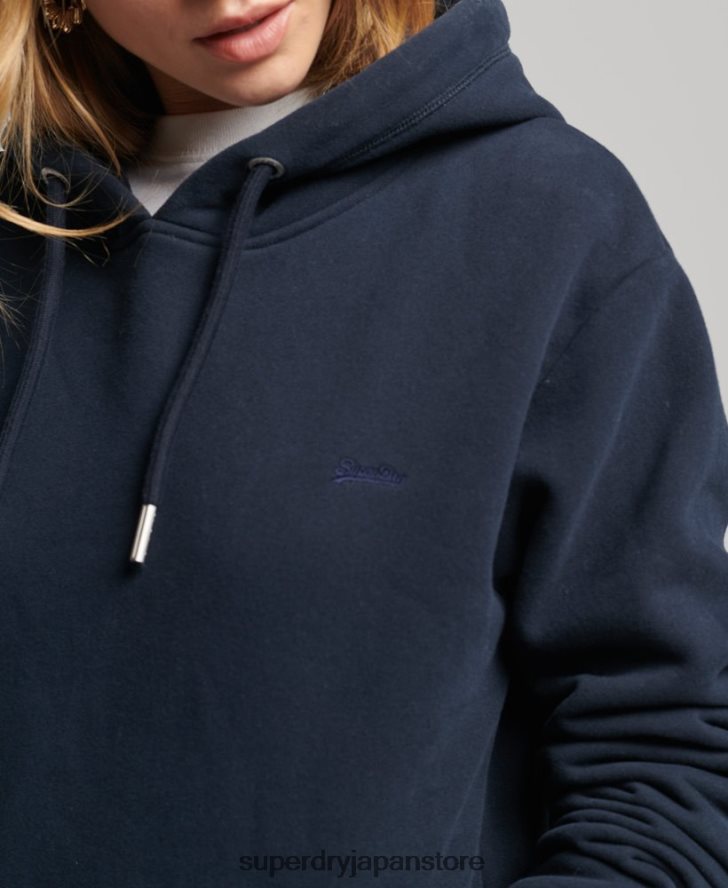 オーガニックコットンのヴィンテージロゴパーカードレス 女性 Superdry 衣類 海軍 2J62PZ2515