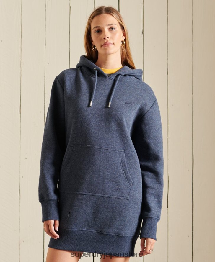 ヴィンテージロゴ刺繍パーカードレス 女性 Superdry 衣類 海軍 2J62PZ2516