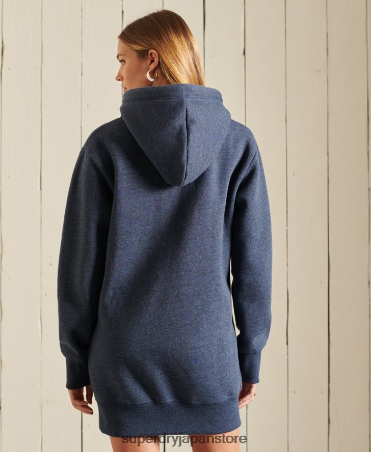 ヴィンテージロゴ刺繍パーカードレス 女性 Superdry 衣類 海軍 2J62PZ2516