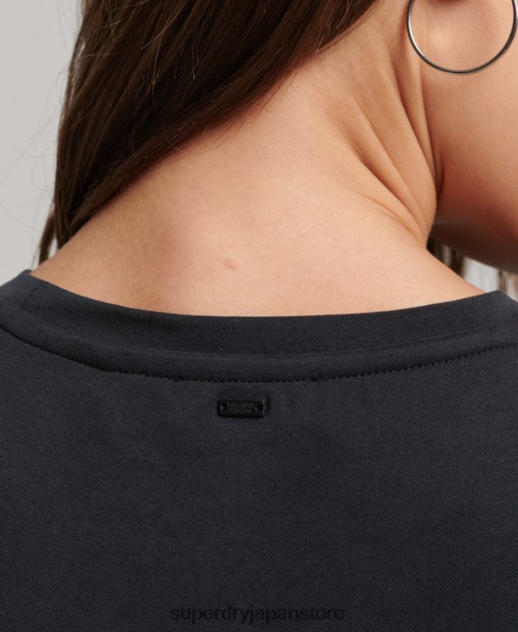 バックディテール ジャージー ミディドレス 女性 Superdry 衣類 黒 2J62PZ2518