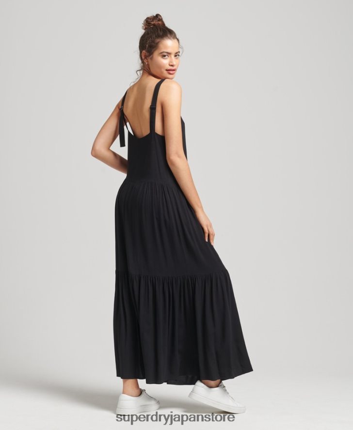 スタジオウーブンマキシドレス 女性 Superdry 衣類 黒 2J62PZ2525