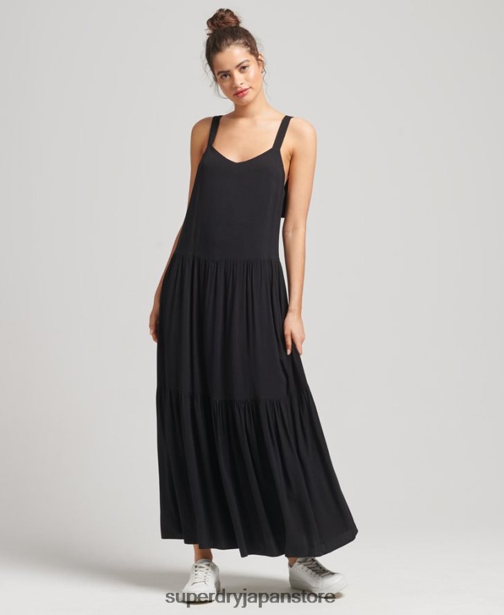 スタジオウーブンマキシドレス 女性 Superdry 衣類 黒 2J62PZ2525