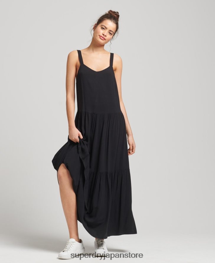 スタジオウーブンマキシドレス 女性 Superdry 衣類 黒 2J62PZ2525