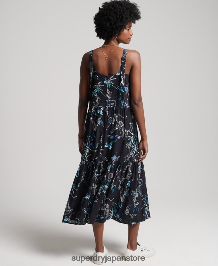 スタジオウーブンマキシドレス 女性 Superdry 衣類 海軍 2J62PZ2528