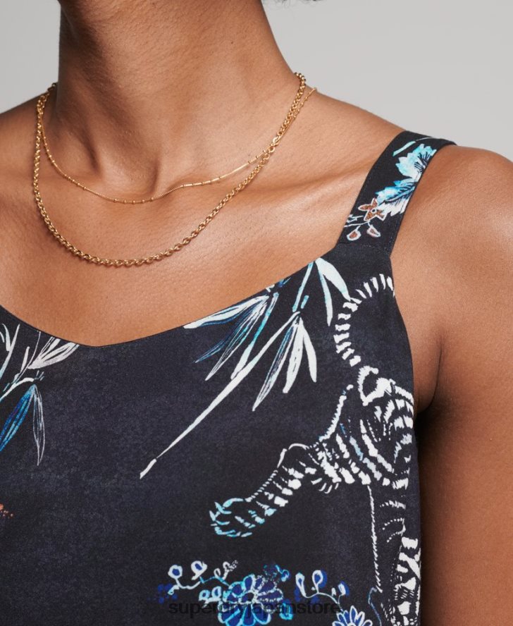 スタジオウーブンマキシドレス 女性 Superdry 衣類 海軍 2J62PZ2528