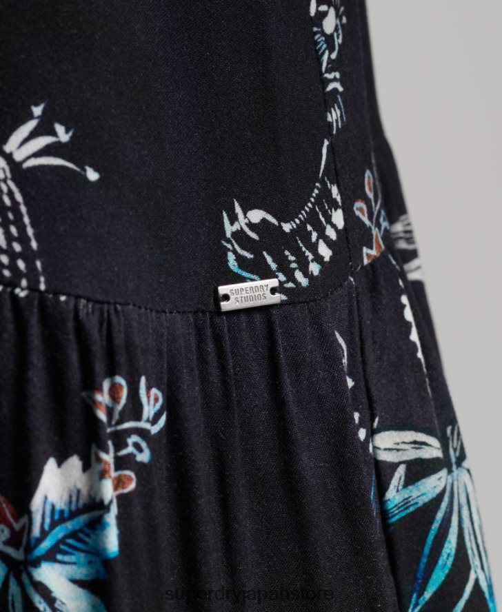 スタジオウーブンマキシドレス 女性 Superdry 衣類 海軍 2J62PZ2528
