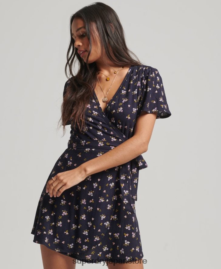 ヴィンテージミニラップドレス 女性 Superdry 衣類 海軍 2J62PZ2529
