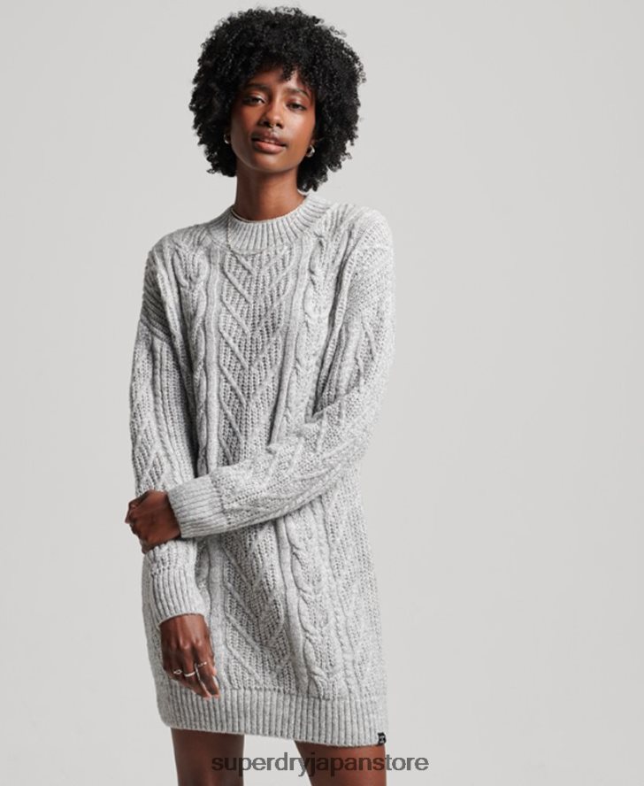 フローレンスケーブルニットドレス 女性 Superdry 衣類 グレー 2J62PZ2548