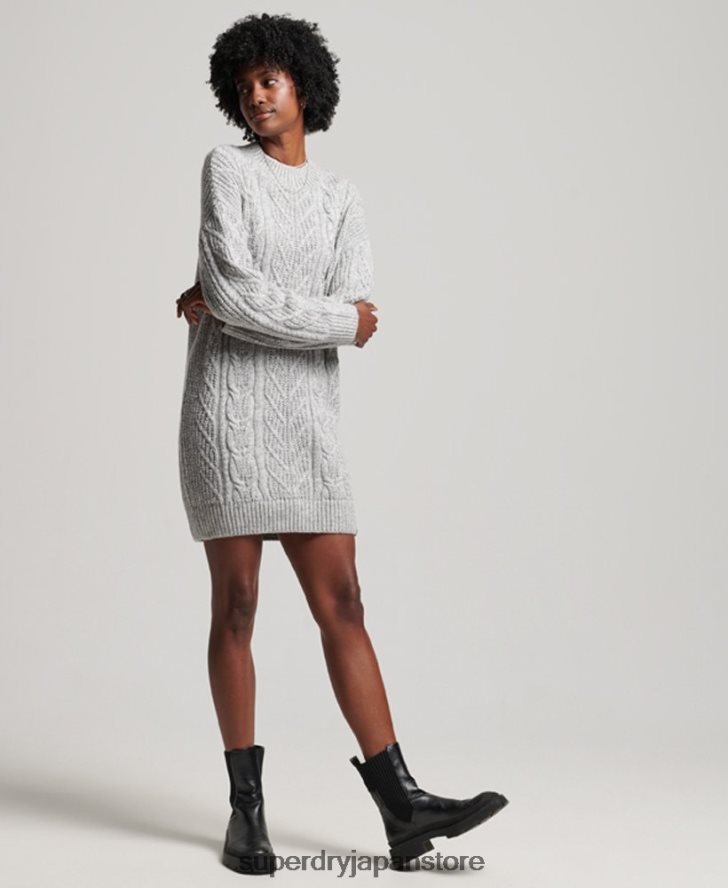 フローレンスケーブルニットドレス 女性 Superdry 衣類 グレー 2J62PZ2548
