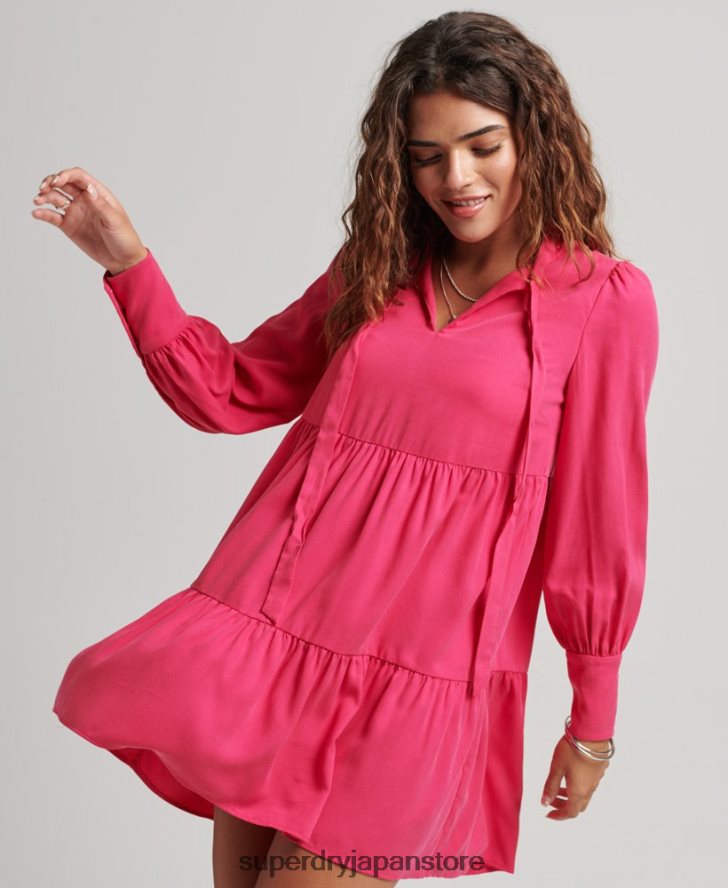 ティアードミニドレス 女性 Superdry 衣類 ピンク 2J62PZ2550