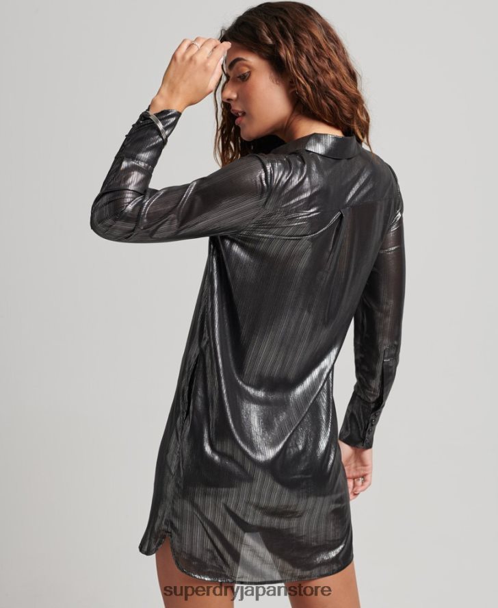 スパークルシャツドレス 女性 Superdry 衣類 黒 2J62PZ2551