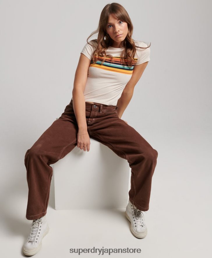 コントラストのあるカーペンターパンツ 女性 Superdry 衣類 茶色 2J62PZ2555