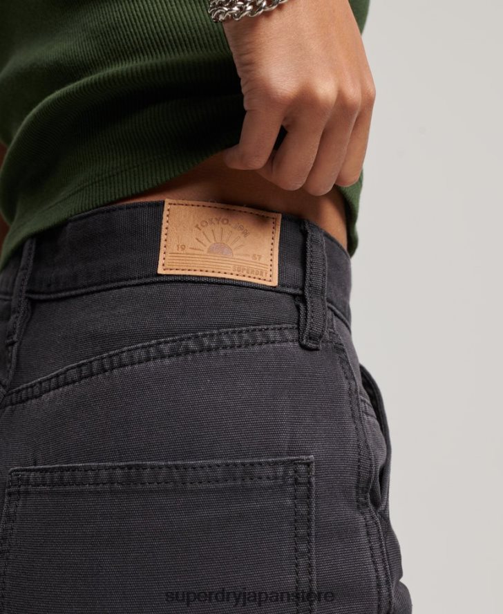 ワイドレッグカーペンターパンツ 女性 Superdry 衣類 黒 2J62PZ2559