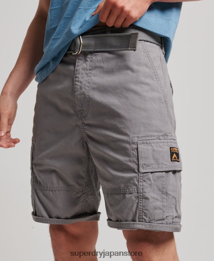オーガニックコットン ヘビーカーゴショーツ 男性 Superdry 衣類 グレー 2J62PZ256