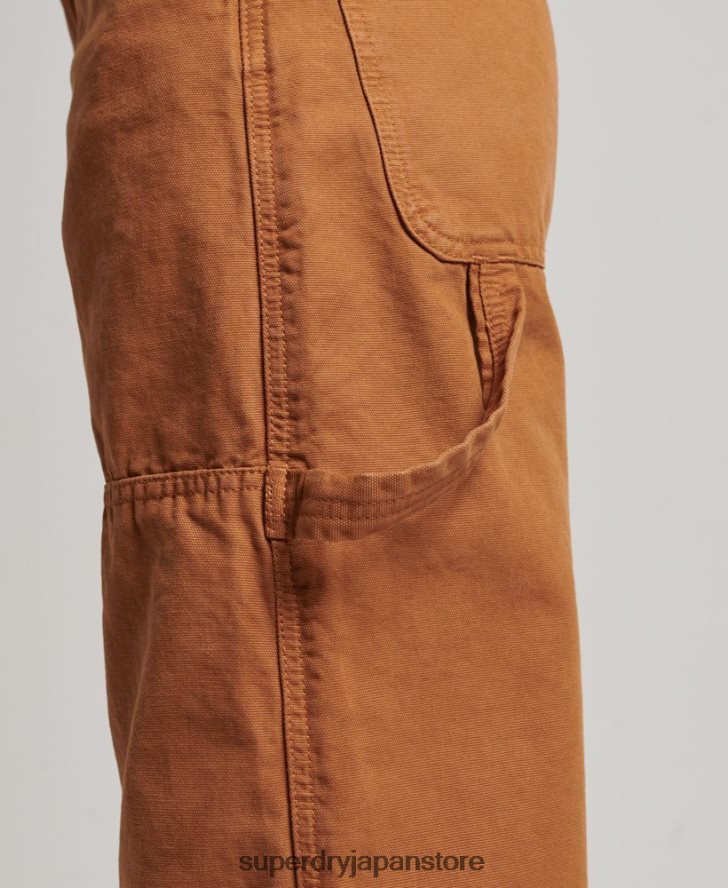 オーガニックコットン ヴィンテージ ワイド カーペンター パンツ 女性 Superdry 衣類 茶色 2J62PZ2561