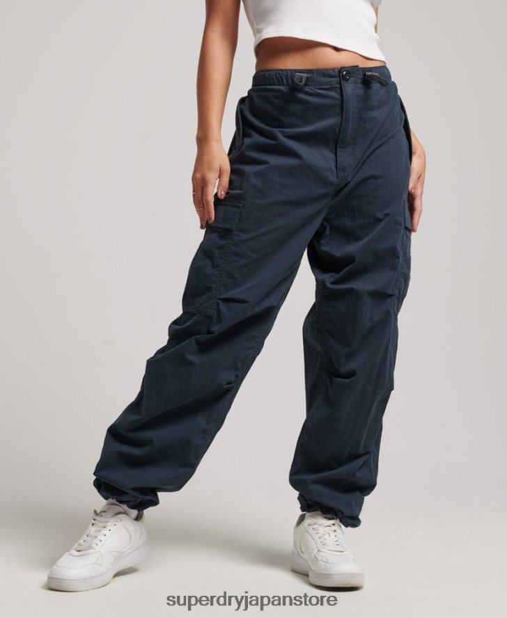 パラシュートグリップパンツ 女性 Superdry 衣類 海軍 2J62PZ2563