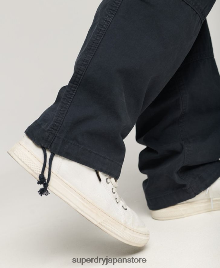 オーガニックコットン バギーカーゴパンツ 女性 Superdry 衣類 海軍 2J62PZ2566