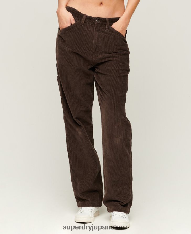 コードカーペンターパンツ 女性 Superdry 衣類 茶色 2J62PZ2568