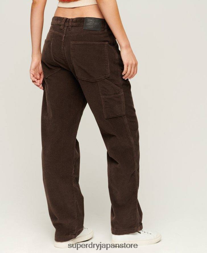 コードカーペンターパンツ 女性 Superdry 衣類 茶色 2J62PZ2568