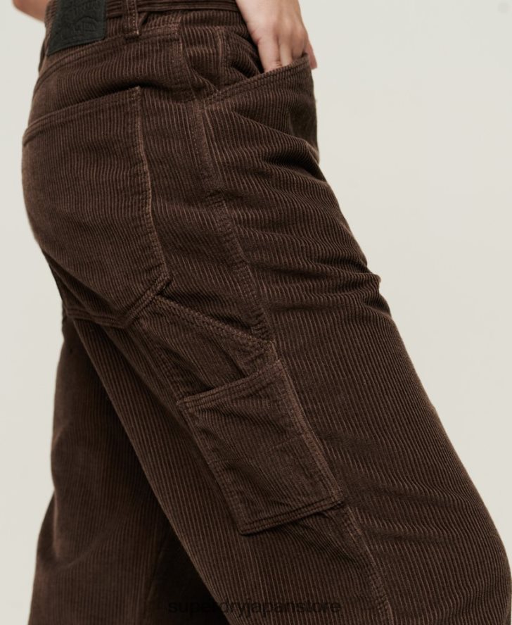 コードカーペンターパンツ 女性 Superdry 衣類 茶色 2J62PZ2568