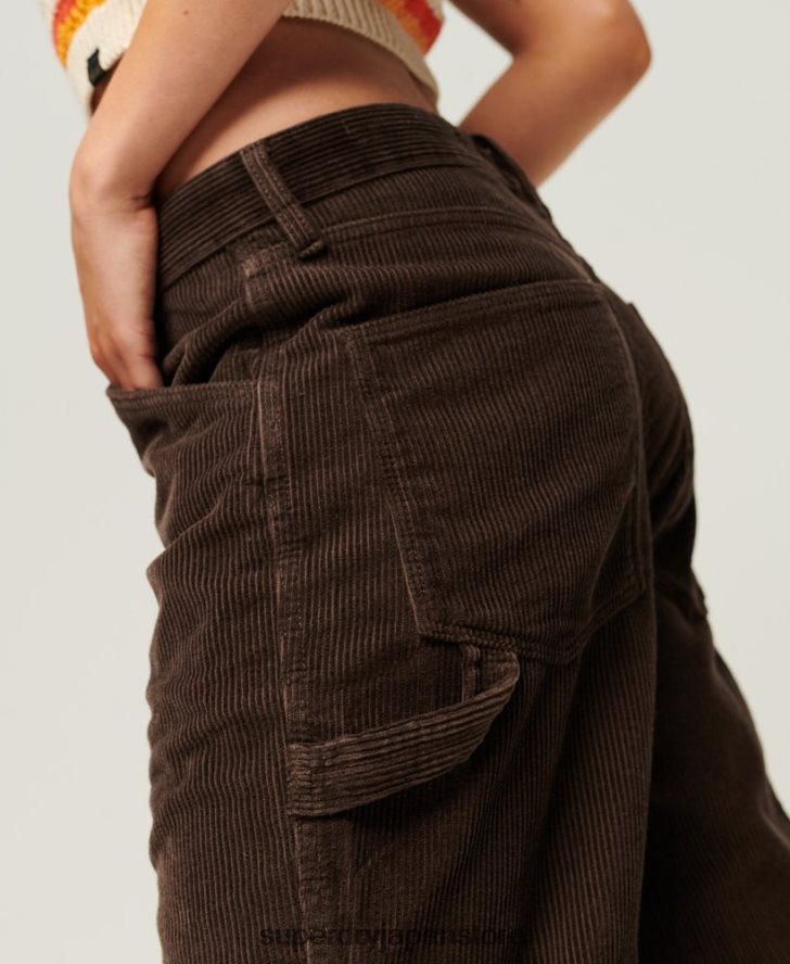 コードカーペンターパンツ 女性 Superdry 衣類 茶色 2J62PZ2568