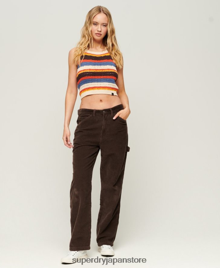 コードカーペンターパンツ 女性 Superdry 衣類 茶色 2J62PZ2568